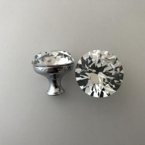 Knopp 32mm krom/glas