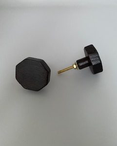 Träknopp 40mm brun 8-kantig