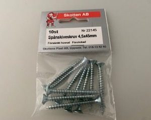 Spånskiveskruv 4,5x45mm  försänkthuvud förzink