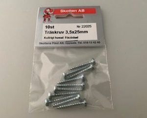 Träskruv 3,5x25mm kullrig förz