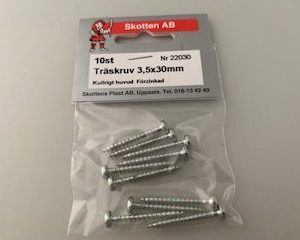 Träskruv 3,5x30mm  kullrig förzi