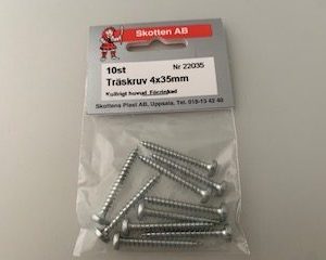 Träskruv 4x35mm kullrig förz