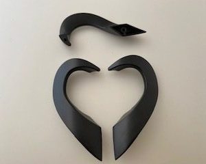 Handtag 2 st = hjärta 64cc 95mm